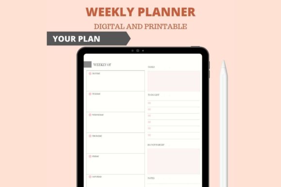 Weekly Digital Planner Templates: 10 Best Picks for 2026 7 Digital weekly planner template with sections for tasks and notes.