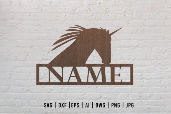 34 Acrylic Laser Cut Designs That Look Professional 15 A unicorn laser cut name sign design featuring a unicorn silhouette and space for a custom name.