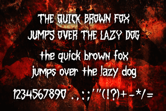 Halloween Fonts: 44 Best Picks for Cards, Signs & Cricut 79 Vampire Gothic font sample with text on a dark, spooky background.
