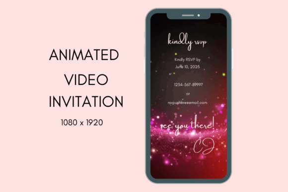 20 Canva Wedding Invitation Templates You Can Easily Edit 35 Animated wedding invitation displayed on a smartphone with RSVP details.