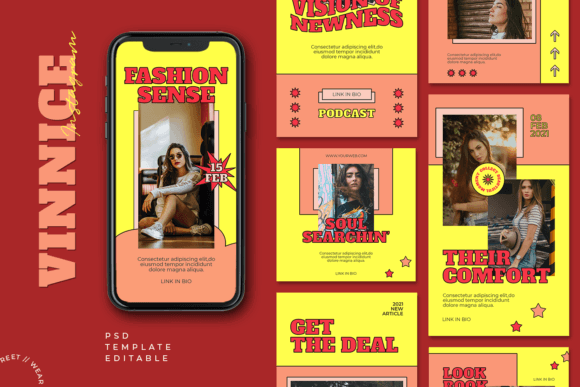 13 Vintage Instagram Story Templates for a Stunning Feed 5 Vinnace Retro Instagram Template Graphics 60608159 1 1 580x387 1