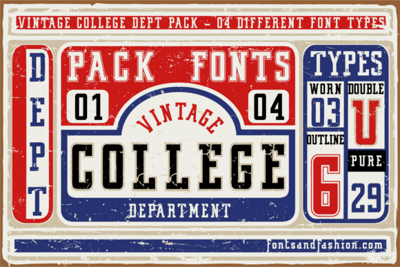 14 Fonts Similar to Rockwell Extra Bold: Bold Alternatives 34 Vintage College Fonts 1 1 580x387 1