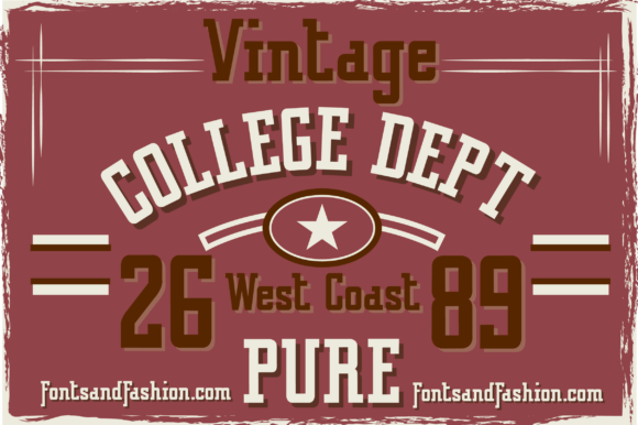 14 Fonts Similar to Rockwell Extra Bold: Bold Alternatives 35 Vintage College Fonts 8 580x386 1