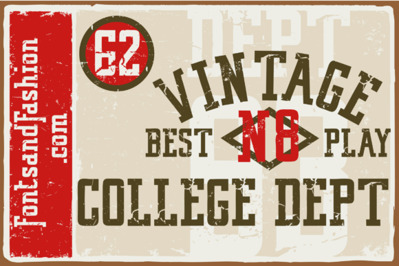 14 Fonts Similar to Rockwell Extra Bold: Bold Alternatives 36 Vintage College Fonts 9 580x387 1