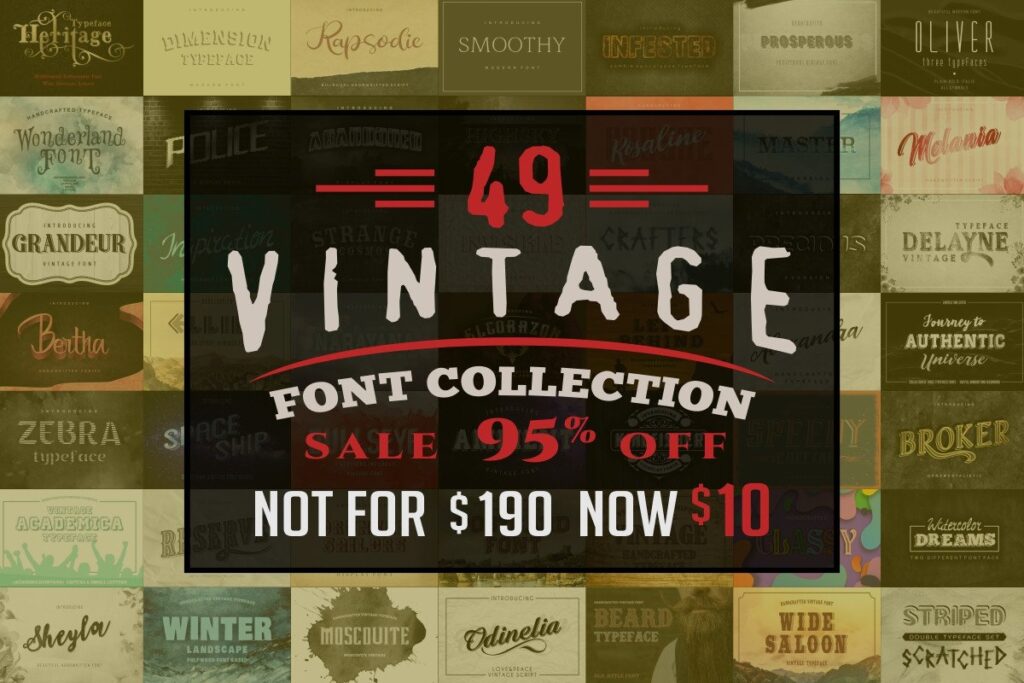 13 Best Font Bundles for Logos and Branding 5 Vintage Font Collection Bundle Bundles 5217028 1