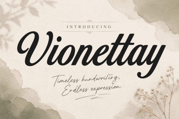 Brush Script Fonts for Logos: 13 Bold Picks That Feel Handmade 12 Vionettay Fonts 149810093 1 1 580x386 1