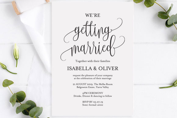 12 Wedding Invitation Template Ideas for Modern Couples 17 Elegant wedding invitation featuring calligraphy and floral accents.