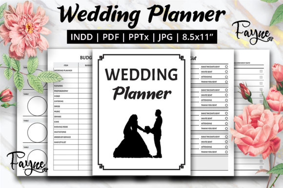 Wedding Budget Template: 16 Smart Picks for Easy Planning 14 Wedding Planner Printable KDP template Graphics 16088592 1 1 580x387 1