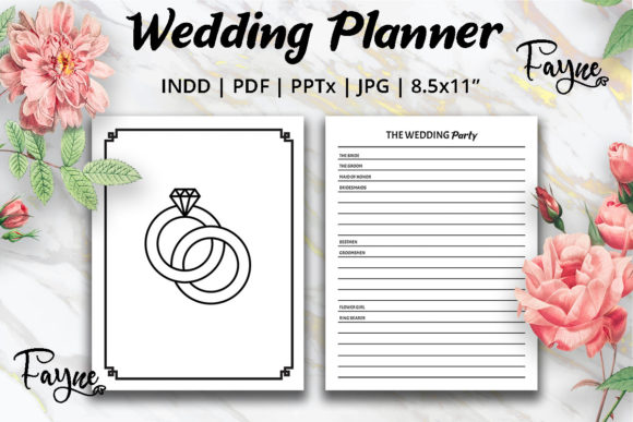 Wedding Budget Template: 16 Smart Picks for Easy Planning 15 Wedding Planner Printable KDP template Graphics 16088592 2 580x387 1