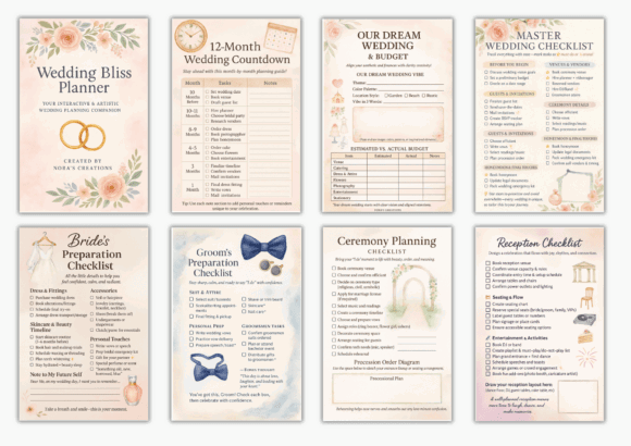 Wedding Budget Template: 16 Smart Picks for Easy Planning 25 Wedding Planner Worbook Checklist Graphics 123125433 3 580x410 1