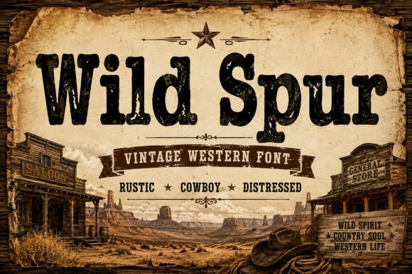 15 Best Western Slab Serif Fonts for Logos and Branding 15 Wild Spur Fonts 151140309 1 1 580x387 1