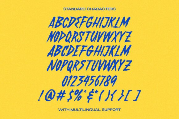 15 Premium Graffiti Fonts That Actually Look Hand-Painted 15 Graffiti font showcasing standard characters on a yellow background.