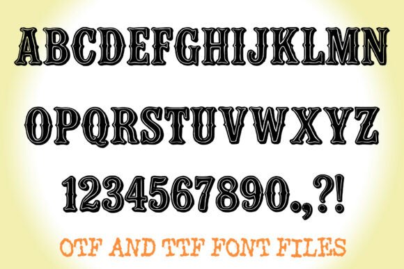 15 Best Western Slab Serif Fonts for Logos and Branding 22 WildWesternBySqueebCreative Regular Fonts 128463467 2 580x387 1