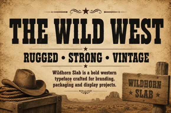 15 Best Western Slab Serif Fonts for Logos and Branding 6 Wildhorn Slab Fonts 151219927 4 580x386 1
