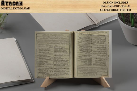 Wood Laser Cut Ideas: 45 Creative Projects Worth Making 11 Wood Book Holder Stand Laser Files 483 Graphics 54604913 2 580x386 1