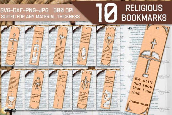 Wood Laser Cut Ideas: 45 Creative Projects Worth Making 3 Set of ten religious bookmarks featuring various designs and inspirational quotes.