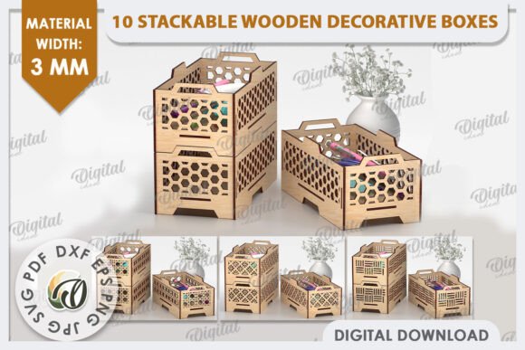 Wood Laser Cut Ideas: 45 Creative Projects Worth Making 12 Stackable wooden decorative boxes with intricate cut-out designs.