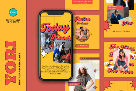13 Vintage Instagram Story Templates for a Stunning Feed 4 Yori Retro Instagram Template Graphics 54503396 1 1 580x387 1