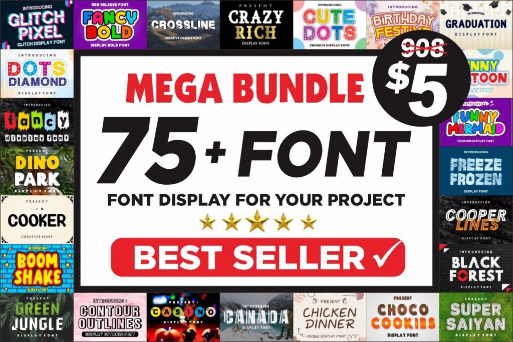 12 Best Display Font Bundles for YouTube Thumbnails 3 font 1 2