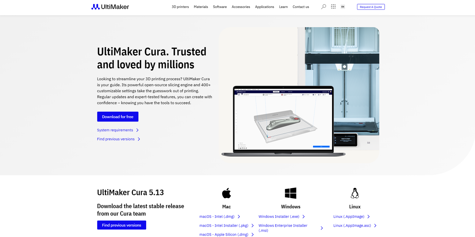 8 Best 3D Printer Software for Mac Users 4 UltiMaker Cura software interface on a laptop screen with 3D model display.