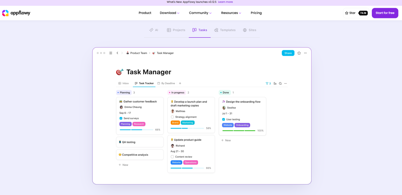 12 Best Notion Alternatives for Notes, Projects, and Teamwork 9 AppFlowy Task Manager interface showing project planning and task management features.
