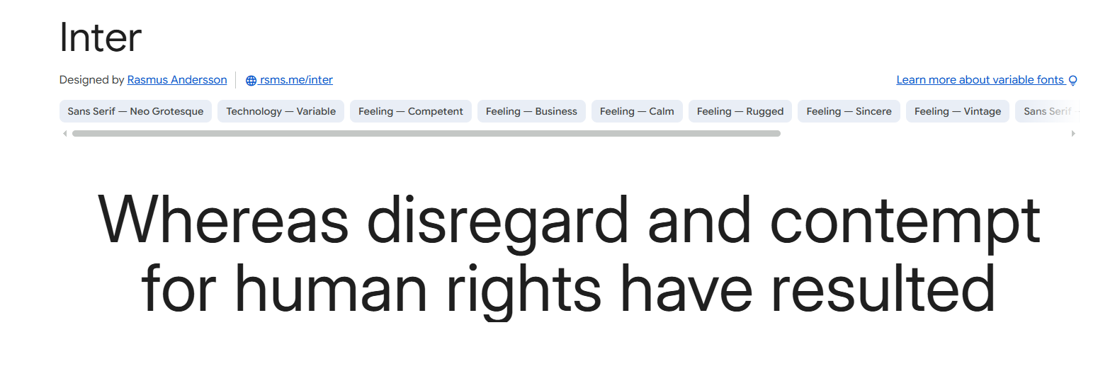 17 Best Fonts for Websites That Stay Readable on Every Screen 2 Text sample showcasing the Inter font in a large size.