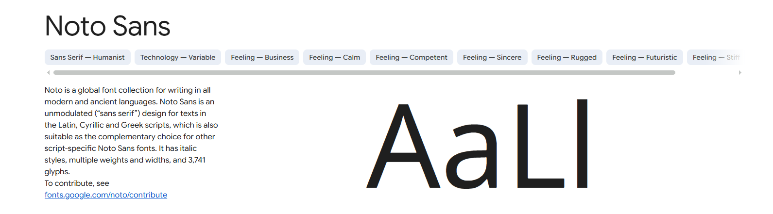 17 Best Fonts for Websites That Stay Readable on Every Screen 12 Noto Sans font sample showcasing various styles and weights.