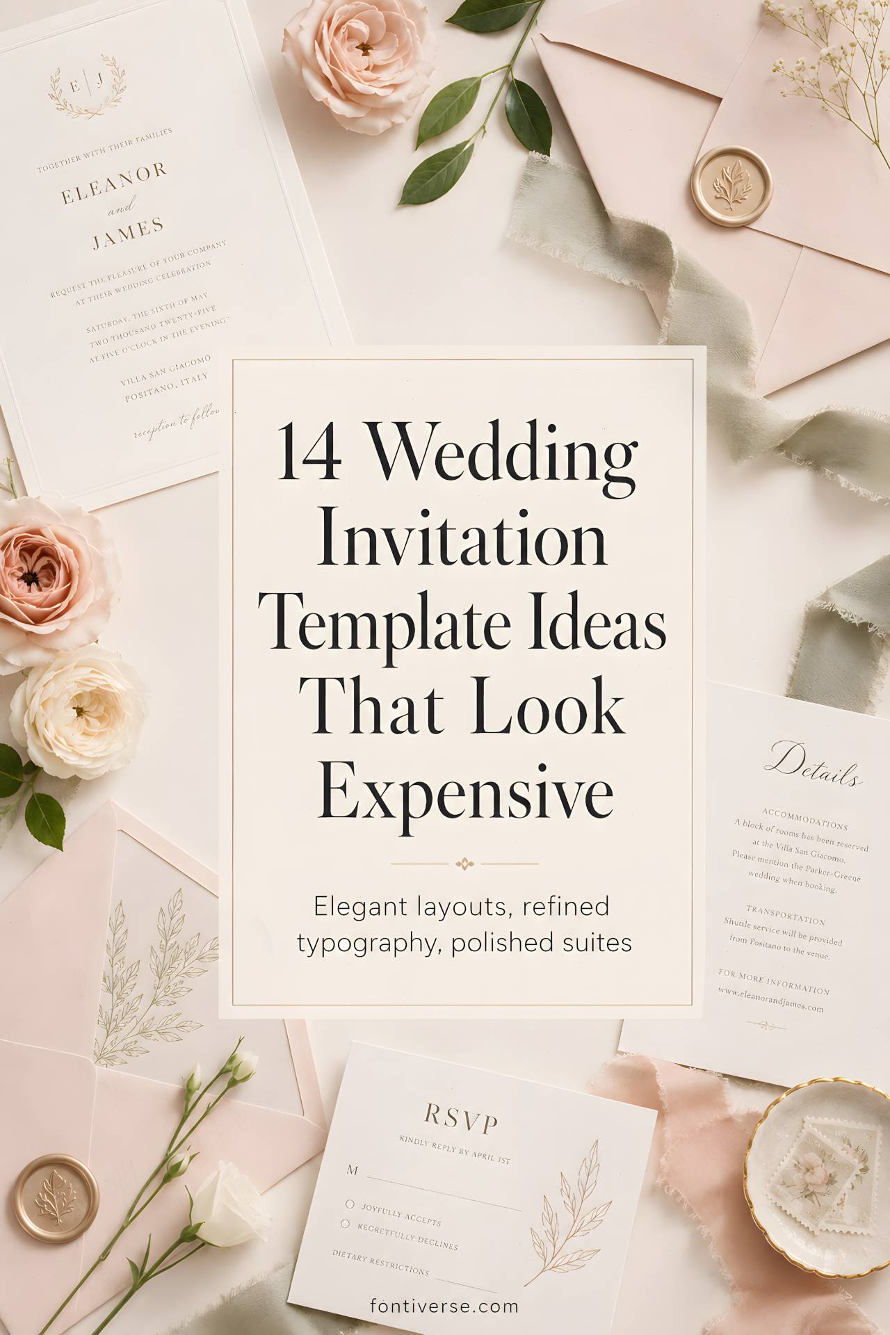 14 Wedding Invitation Template Ideas That Look Expensive 24 Elegant wedding invitation templates with refined typography and floral accents.