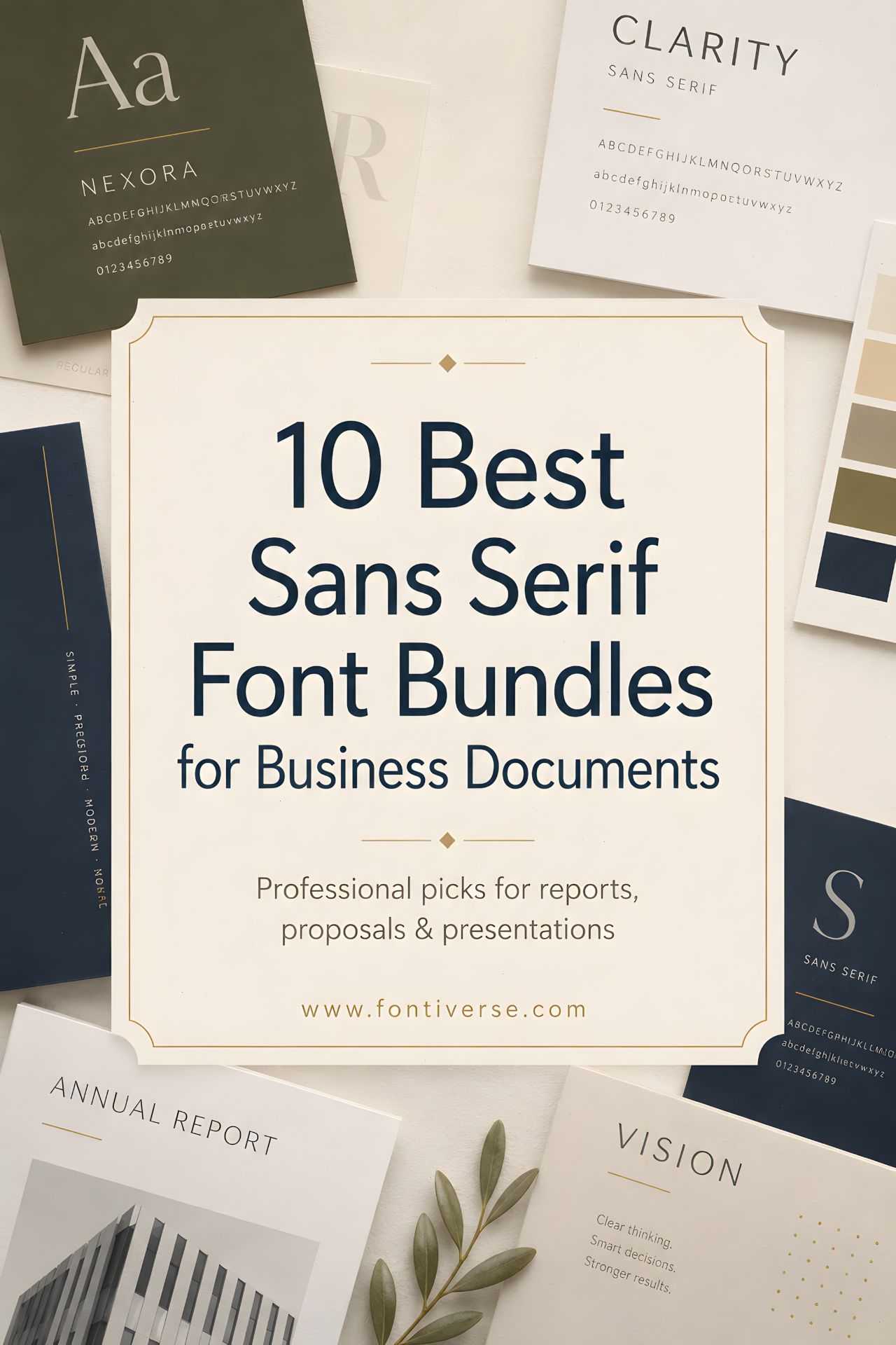 10 Best Sans Serif Fonts Bundle for Business Documents 12 Collection of sans serif font samples and designs for business documents.