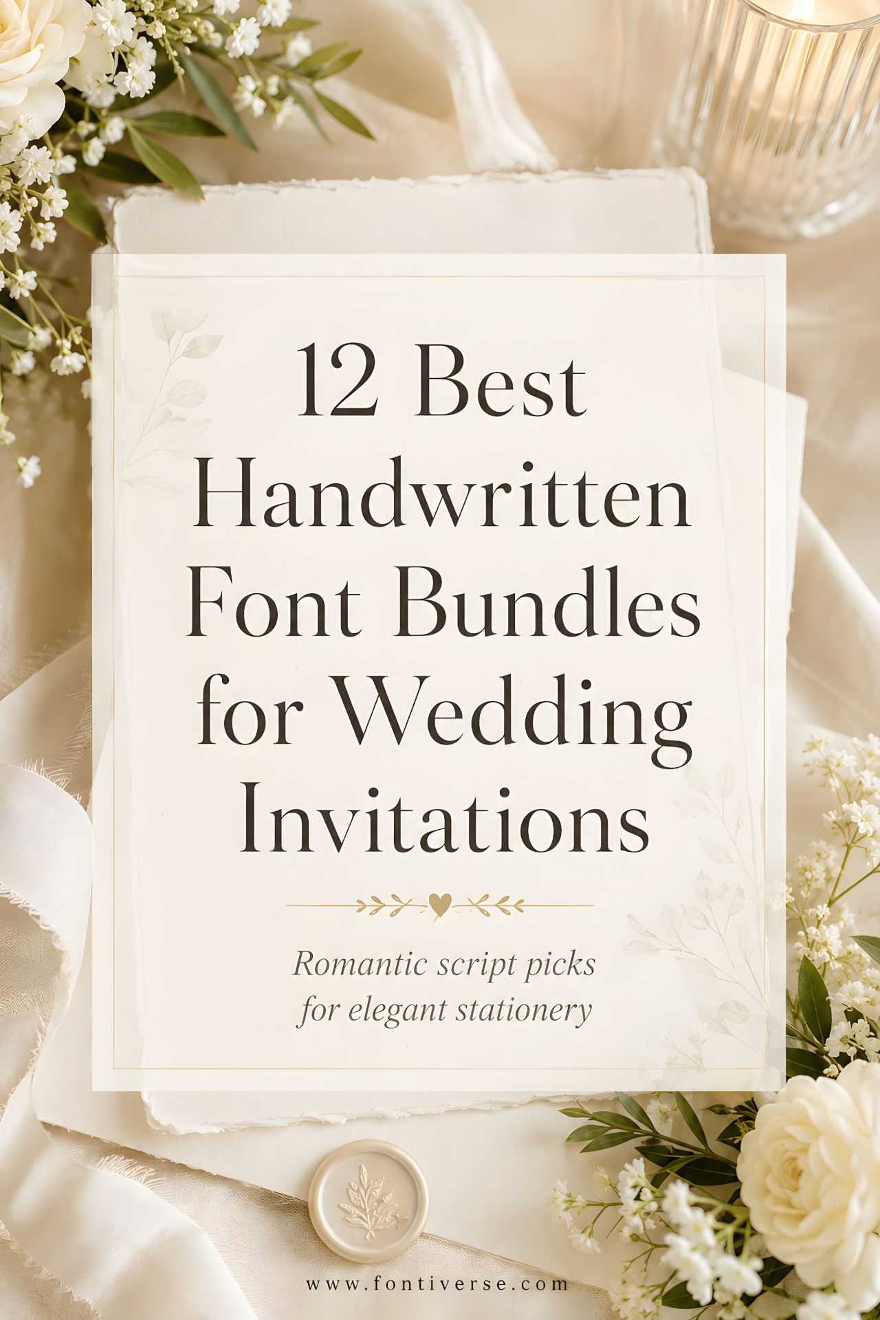 12 Best Handwritten Font Bundles for Wedding Invitations 14 Elegant handwritten font bundle for wedding invitations with floral accents.