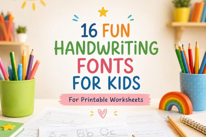 16 Fun Handwriting Fonts for Kids Printable Worksheets