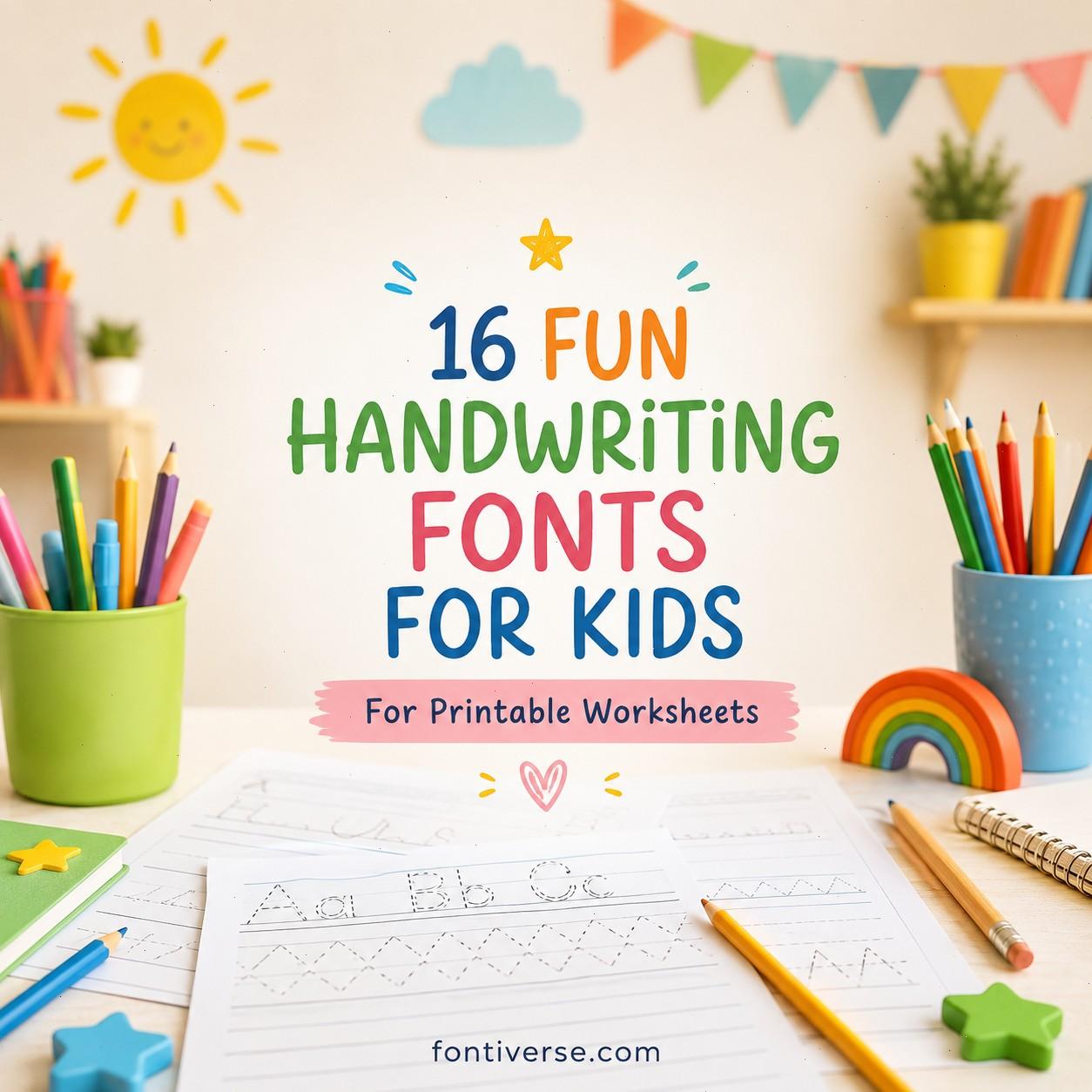 16 Fun Handwriting Fonts for Kids Printable Worksheets