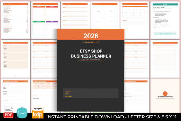10 Best Etsy Shop Marketing Planner Templates for Growth 4 Etsy Shop Business Planner template for 2026 with various planning pages. — Etsy shop marketing planner templates