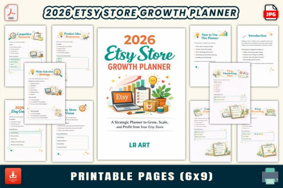 10 Best Etsy Shop Marketing Planner Templates for Growth 6 2026 Etsy Store Growth Planner showcasing pages for strategic planning and growth. — Etsy shop marketing planner templates