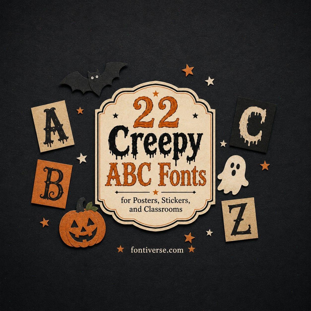 22 Creepy ABC Fonts for Posters, Stickers, & Classrooms