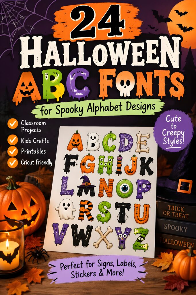 24 Halloween ABC Fonts for Spooky Alphabet Designs 1 24 Halloween ABC Fonts for Spooky Alphabet Designs