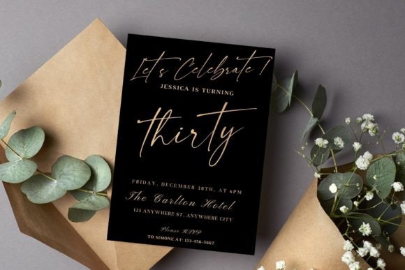 40 Editable Birthday Party Invite Template Ideas for Every 47 Elegant black birthday invitation for a 30th birthday celebration. โ birthday party invite template