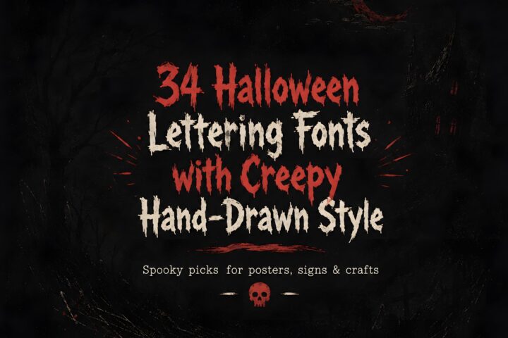 34 Halloween Lettering Fonts Creepy Hand-Drawn Style