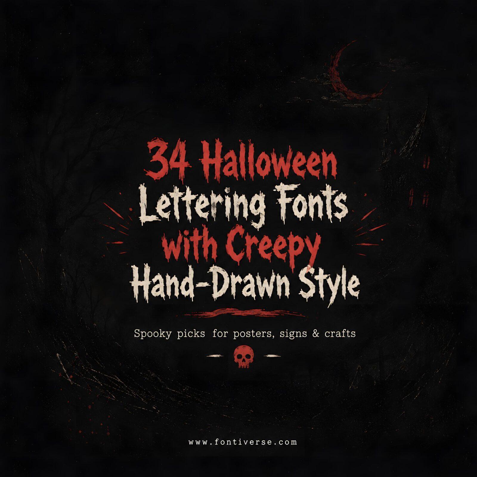 34 Halloween Lettering Fonts Creepy Hand-Drawn Style
