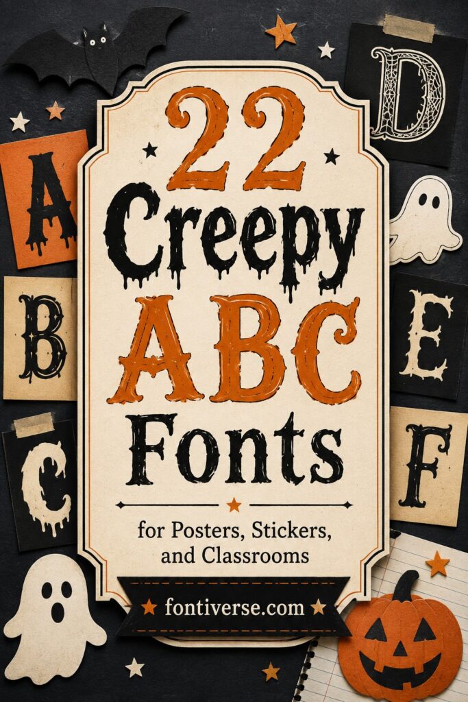22 Creepy ABC Fonts for Posters, Stickers, & Classrooms 60 22 Creepy ABC Fonts for Posters, Stickers, & Classrooms