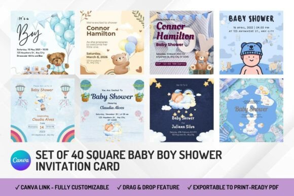 35 Party Invite Template Designs for Every Celebration 24 Editable baby shower invitation templates featuring various designs and colors. โ party invite template