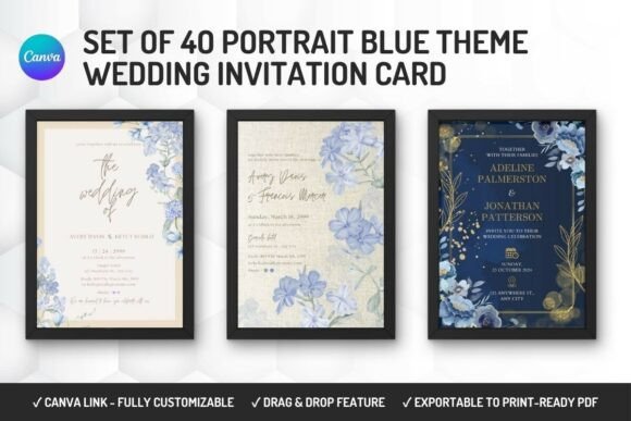 35 Party Invite Template Designs for Every Celebration 37 Editable wedding invitation templates in blue theme with floral designs. โ party invite template
