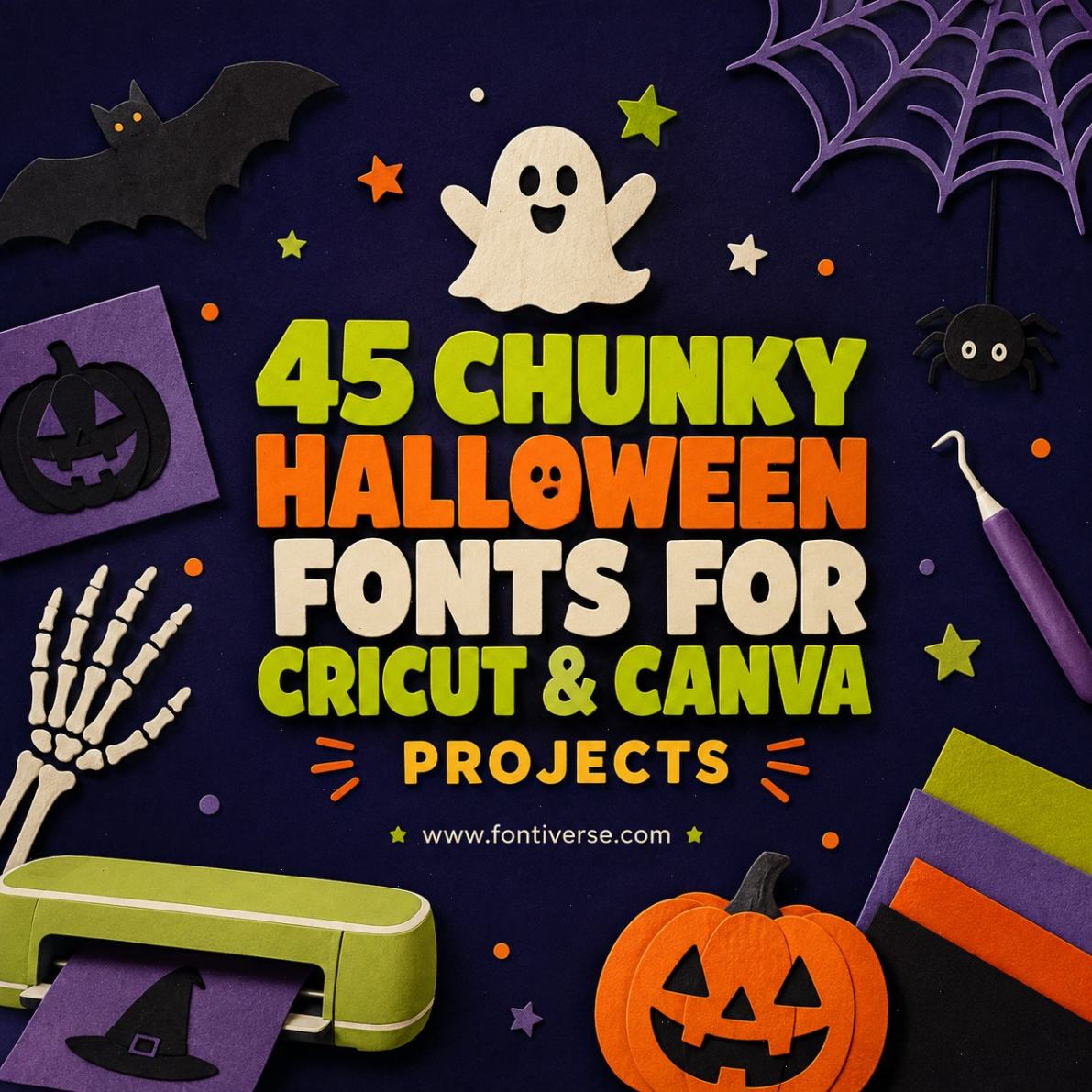 45 Chunky Halloween Fonts for Cricut and Canva Projects