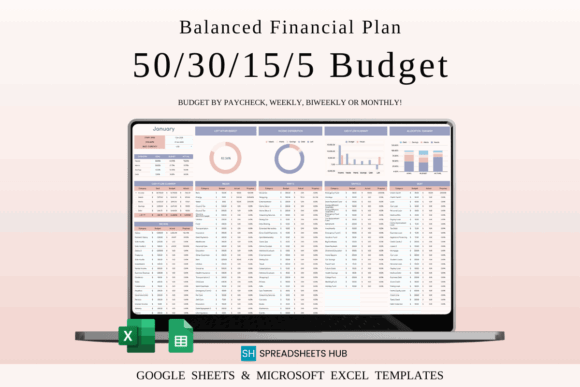 15 Best Google Sheets Bundles & Templates for Business 11 50/30/15/5 Monthly Budget Planner template in Google Sheets for balanced financial planning. — Google Sheets bundles