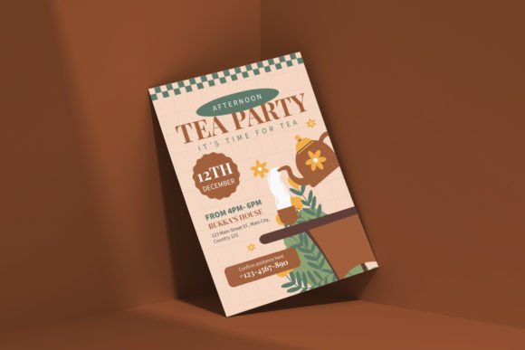 30 Charming Tea Party Invitation Templates for Elegant Celebrations 21 Colorful afternoon tea party invitation featuring a teapot and floral design.
