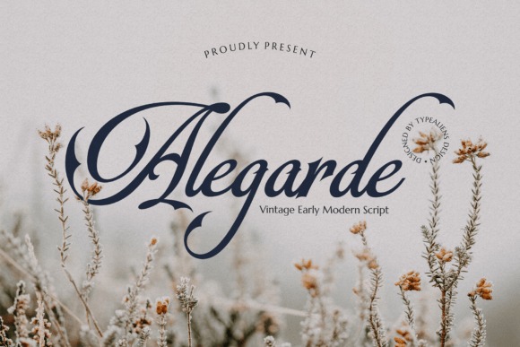 Alegarde Vintage Calligraphy Font — vintage calligraphy fonts Alegarde vintage calligraphy font design with floral background — vintage calligraphy fonts
