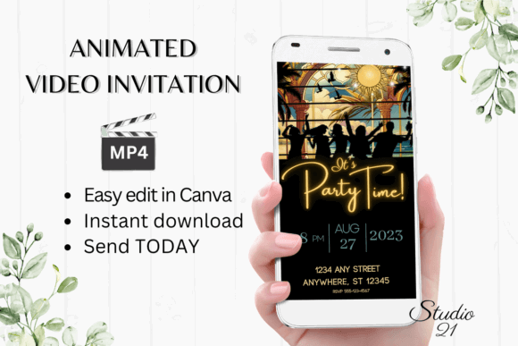 29 Bright Summer Party Invite Templates for Sunny Celebrations 38 Animated summer party invitation displayed on a smartphone with event details.