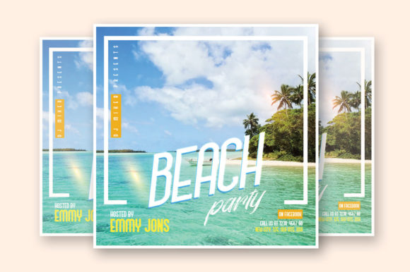 Beach Party Invite Template: 25 Best Sunny Designs 25 Colorful beach party invitation featuring palm trees and ocean view.