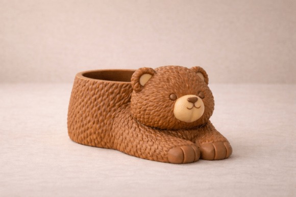 Bear Planter – Kawaii Bear Plant Pot — 3D printed planters 3D printed bear planter for indoor gardening — 3D printed planters