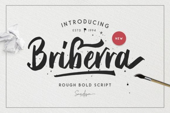 25 Best Canva Fonts for Professional Branding Design 18 Briberra Script font showcasing bold brush strokes and calligraphy influence — Canva fonts for professional branding